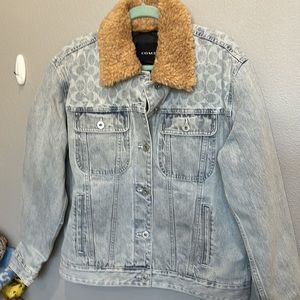 NWT COACH Sig Sherpa Denim Logo Jacket